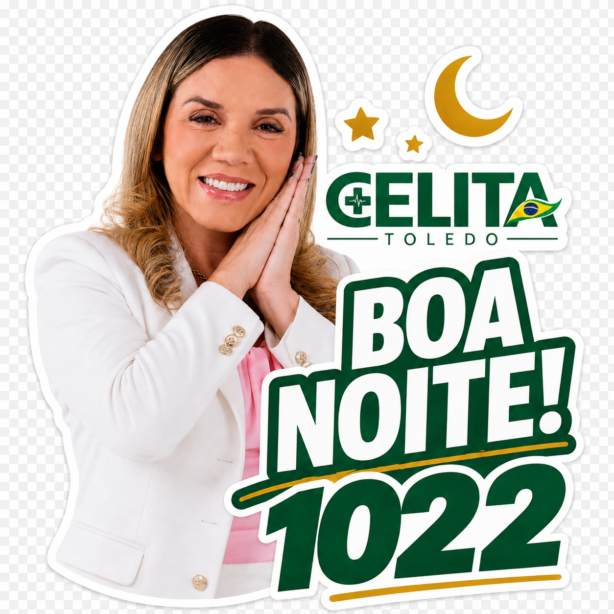 Figurinha Boa noite! 1022 da campanha Celita Toledo