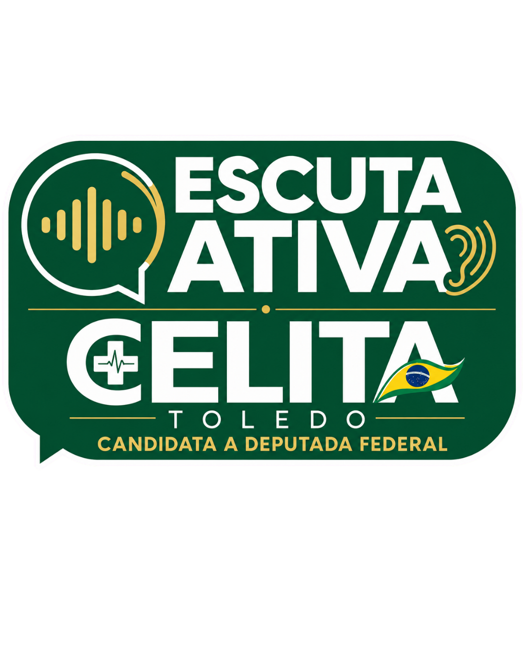 Figurinha Escuta Ativa da campanha Celita Toledo