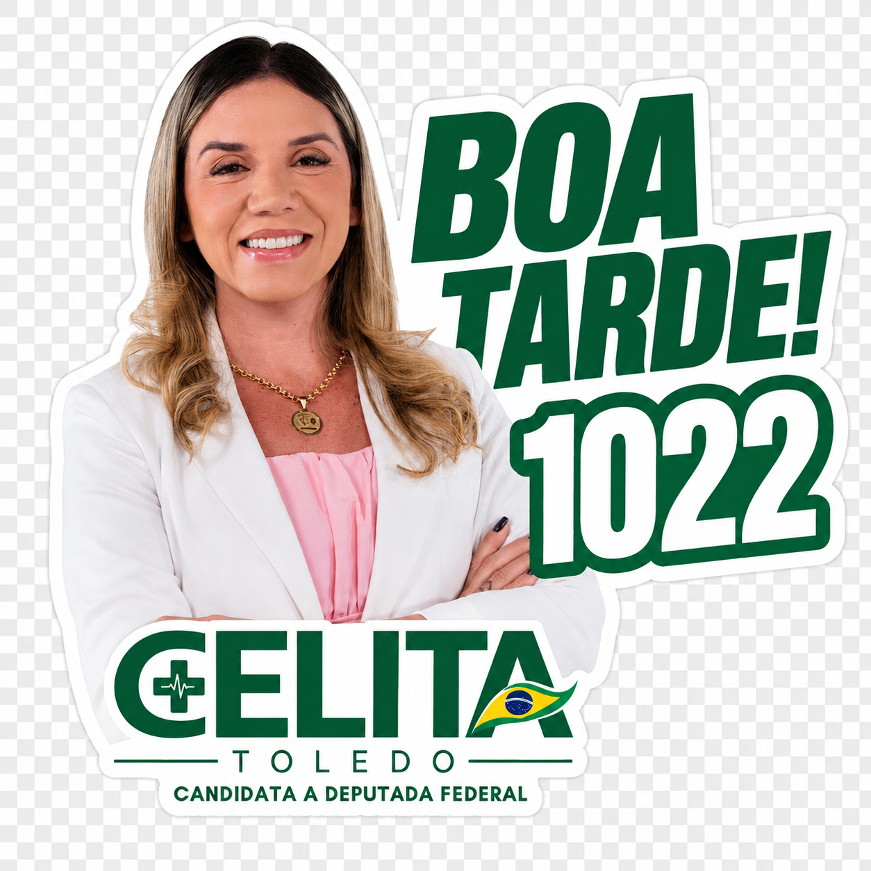 Figurinha Boa tarde! 1022 da campanha Celita Toledo